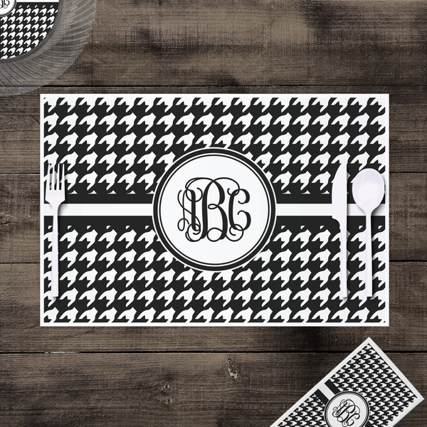 Houndstooth Disposable Paper Placemat - In Context