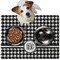 Houndstooth Dog Food Mat - Medium LIFESTYLE