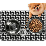 Houndstooth Dog Food Mat - Small w/ Monogram