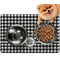 Houndstooth Dog Food Mat - Small LIFESTYLE