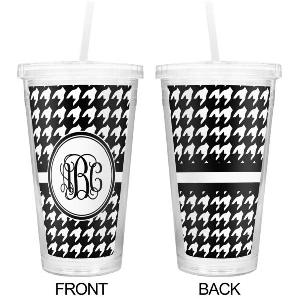 Houndstooth Double Wall Tumbler with Straw - Approval
