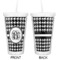Houndstooth Double Wall Tumbler with Straw - Approval