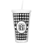 Houndstooth Double Wall Tumbler with Straw (Personalized)