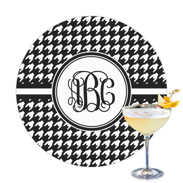 Custom Houndstooth Printed Drink Topper - 3.25" (Personalized)
