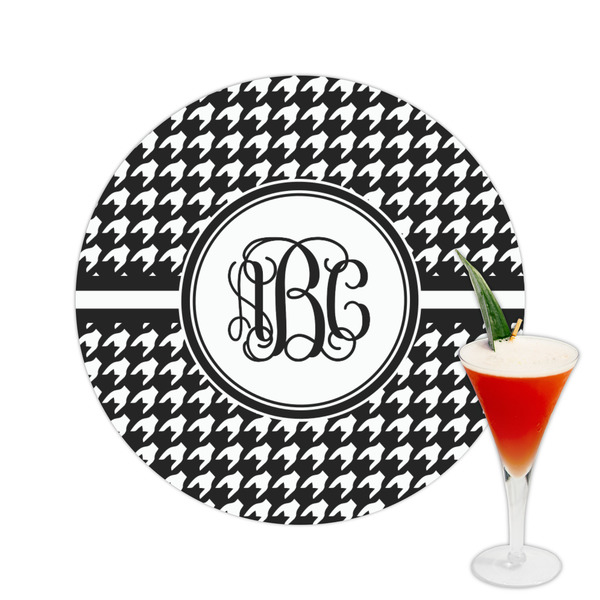 Custom Houndstooth Printed Drink Topper -  2.5" (Personalized)