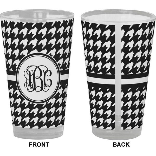 Houndstooth Pint Glass - Full Color - Front & Back Views