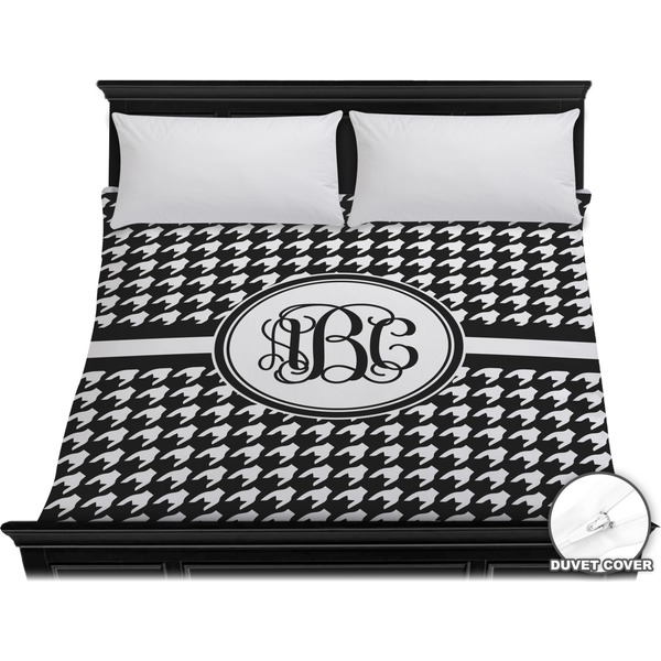 Custom Houndstooth Duvet Cover - King (Personalized)