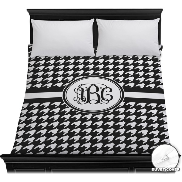 Custom Houndstooth Duvet Cover - Full / Queen (Personalized)