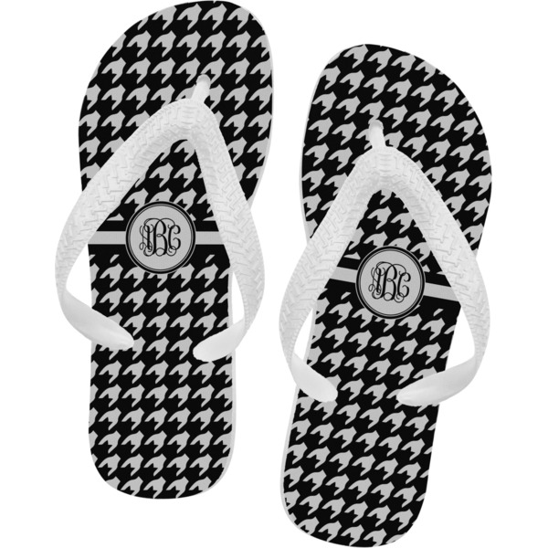 Custom Houndstooth Flip Flops - Medium (Personalized)