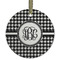Houndstooth Frosted Glass Ornament - Round