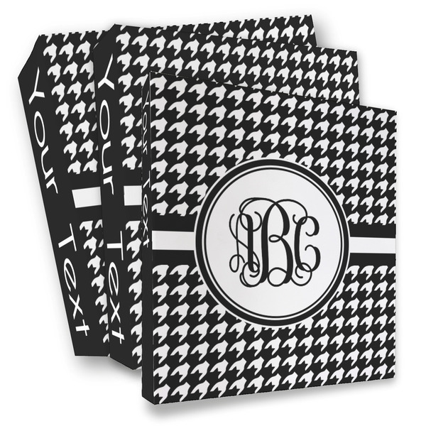 Custom Houndstooth 3 Ring Binder - Full Wrap (Personalized)