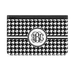 Houndstooth Genuine Leather ID & Card Wallet - Slim Style (Personalized)