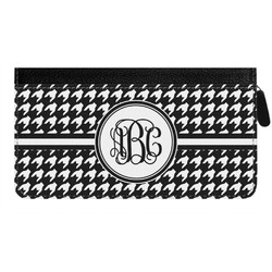 Houndstooth Genuine Leather Ladies Zippered Wallet (Personalized)