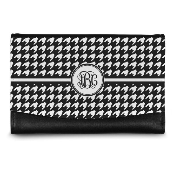 Custom Houndstooth Genuine Leather Women's Wallet - Small (Personalized)