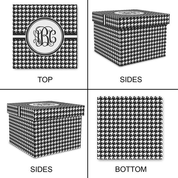 Houndstooth Gift Boxes with Lid - Canvas Wrapped - Large - Approval