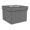 Houndstooth Gift Boxes with Lid - Canvas Wrapped - Large - Front/Main