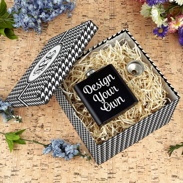 Houndstooth Gift Boxes with Lid - Canvas Wrapped - Large - In Context