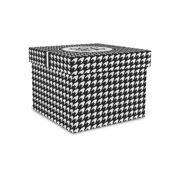 Houndstooth Gift Boxes with Lid - Canvas Wrapped - Small - Front/Main