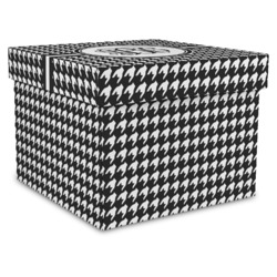 Houndstooth Gift Box with Lid - Canvas Wrapped - XX-Large (Personalized)