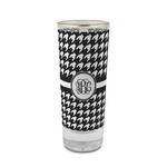 Houndstooth 2 oz Shot Glass -  Glass with Gold Rim - Single (Personalized)