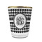 Houndstooth Glass Shot Glass - With gold rim - FRONT