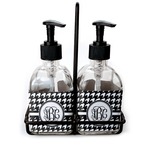 Houndstooth Glass Soap & Lotion Bottle Set (Personalized)