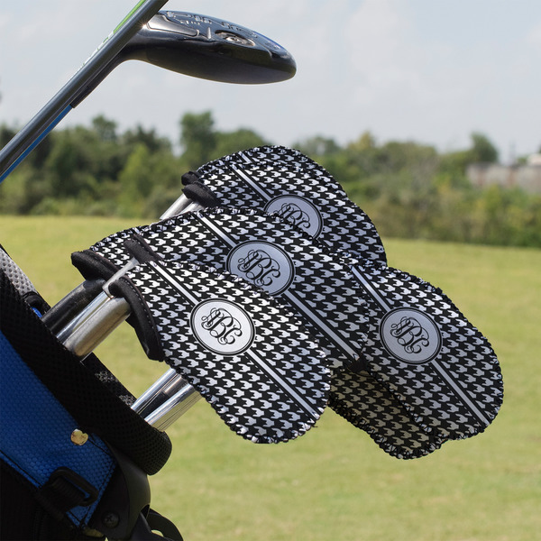Custom Houndstooth Golf Club Iron Cover - Set of 9 (Personalized)