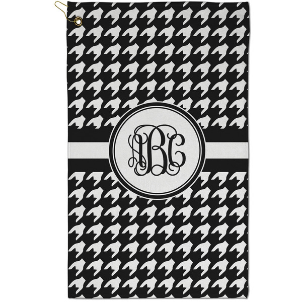 Custom Houndstooth Golf Towel - Poly-Cotton Blend - Small w/ Monograms