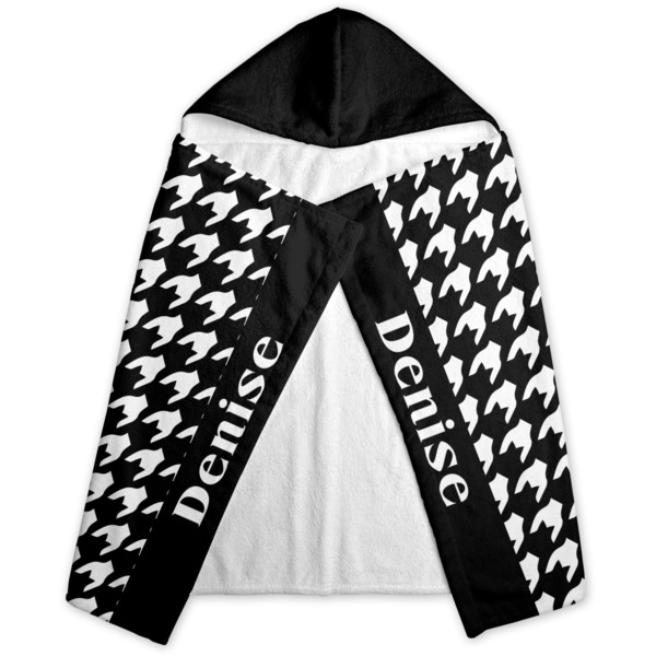 Houndstooth Hooded Towel - Folded