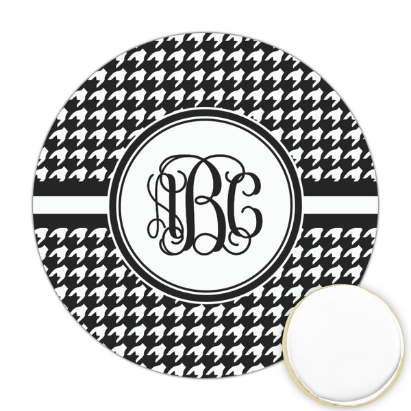 Custom Houndstooth Printed Cookie Topper - Round (Personalized)