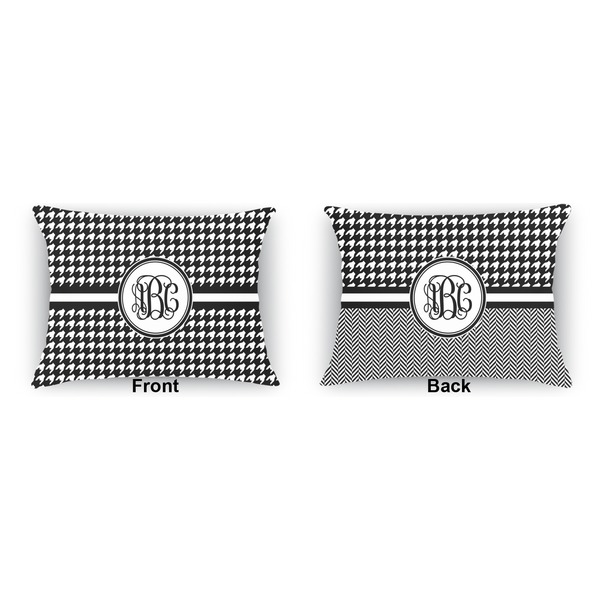 Houndstooth  Indoor Rectangular Burlap Pillow (Front and Back)