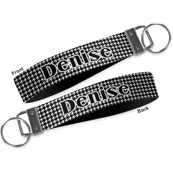 Houndstooth Key-chain - Metal and Nylon - Front and Back