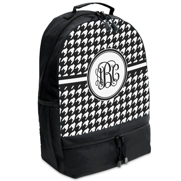 Custom Houndstooth Backpacks - Black (Personalized)