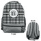 Houndstooth Large Backpack - Gray - Front & Back View