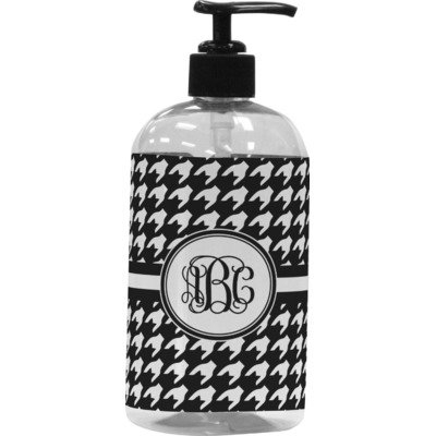 Houndstooth Plastic Soap / Lotion Dispenser (16 oz - Large - Black) (Personalized)