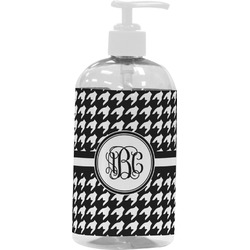 Houndstooth Plastic Soap / Lotion Dispenser (16 oz - Large - White) (Personalized)