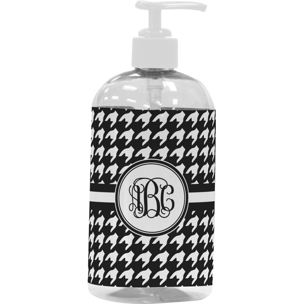 Custom Houndstooth Plastic Soap / Lotion Dispenser (16 oz - Large - White) (Personalized)
