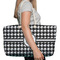 Houndstooth Large Rope Tote Bag - In Context View