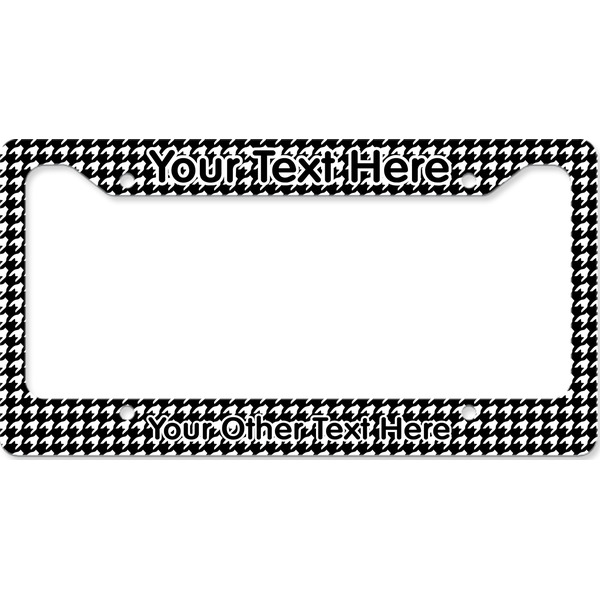 Custom Houndstooth License Plate Frame - Style B (Personalized)