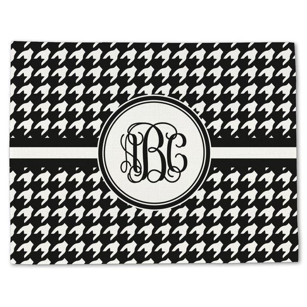 Custom Houndstooth Single-Sided Linen Placemat - Single w/ Monogram