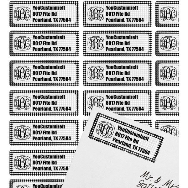 Houndstooth Mailing Label on Envelope - Multiple Labels