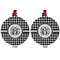 Houndstooth Metal Ball Ornament - Front and Back