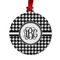 Houndstooth Metal Ball Ornament - Front