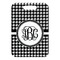 Houndstooth Metal Luggage Tag - Front Without Strap