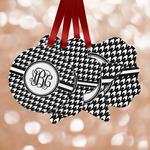 Houndstooth Metal Ornaments - Double Sided w/ Monogram