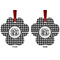 Houndstooth Metal Paw Ornament - Front and Back