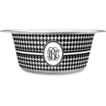 Houndstooth Stainless Steel Dog Bowl (Personalized)
