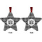 Houndstooth Metal Star Ornament - Front and Back