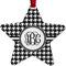 Houndstooth Metal Star Ornament - Front
