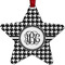Houndstooth Metal Star Ornament - Double Sided w/ Monogram